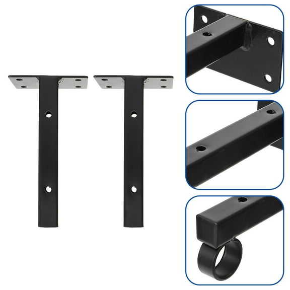 FRCOLOR  One Word Bracket with Ring Hanging Shelf for Wall Floating Shelves Brackets Black