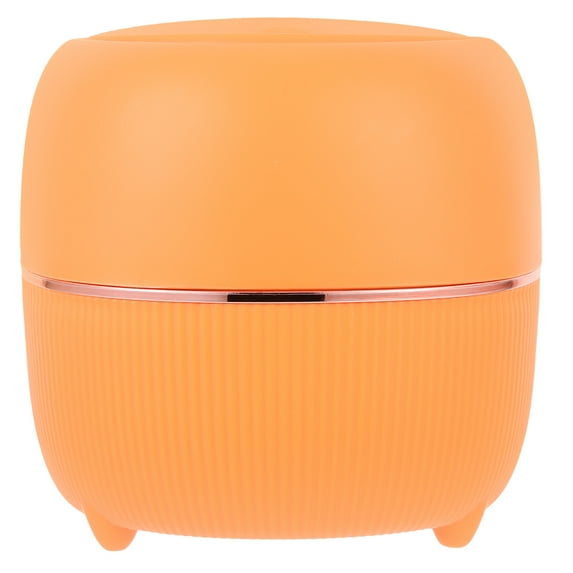 FRCOLOR Orange Plastic Desktop Trash Can with Clamshell Lid for Home Use Compact and 4.5 x 3.2 x 5.1 inches