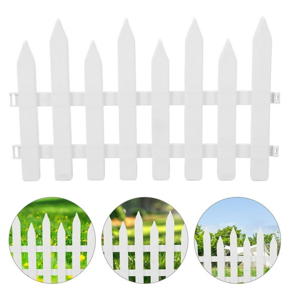 FRCOLOR  Outdoor Villa Border Plastic Landscape Fence Plants Garden Edgings Baby White