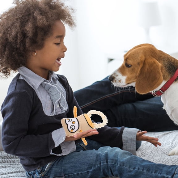 FRCOLOR Owl Plush Squeaky Dog Toys Heavy-Duty Chew Toys for Interactive Teeth Care Toys Pet Chew Toys for Small Medium Large Dogs