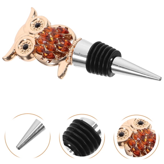 FRCOLOR Owl Shaped Zinc Alloy Wine Stoppers 2Pcs Airtight Seal For Festive Occasions And