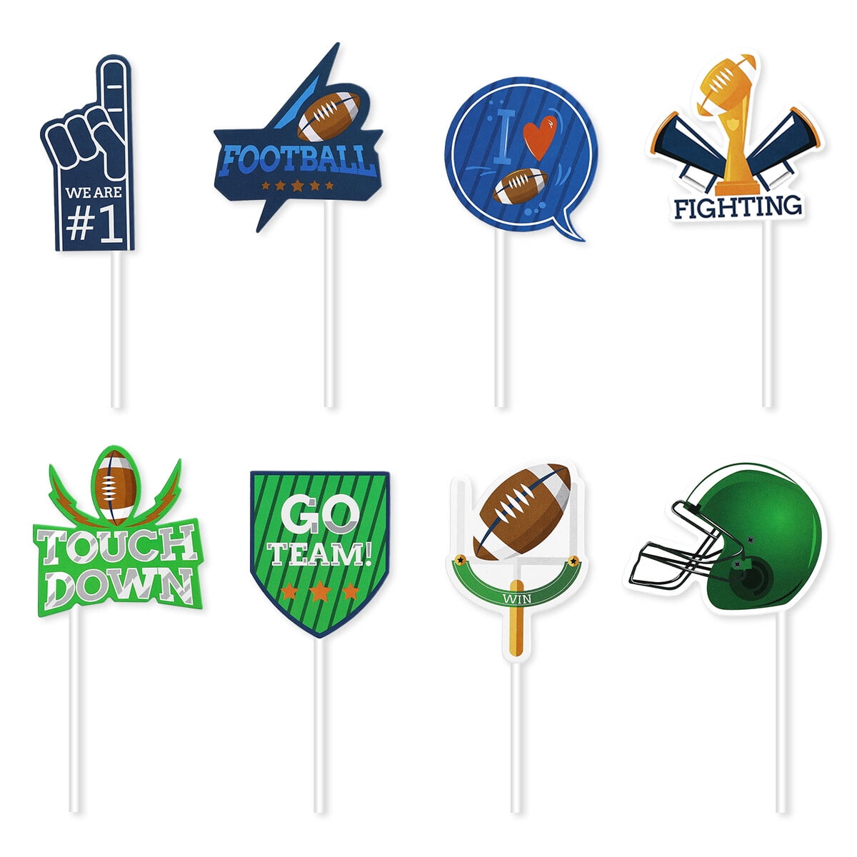 FRCOLOR PRETYZOOM 72PCS Football Cupcake Toppers Party Decorations Cake