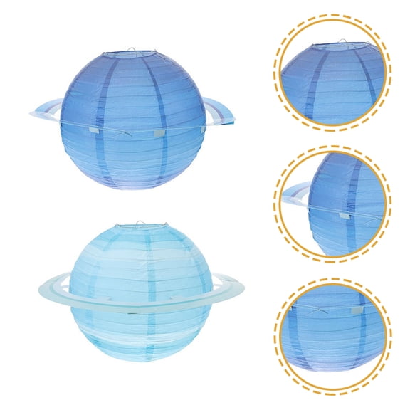 FRCOLOR Paper Lanterns for Decoration with Realistic Design and Iron Hook Suitable for Space Themed Parties 2pcs