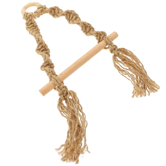 LABSERRON Toilet Paper Hanging Stand Braided Rope Khaki 1 Set