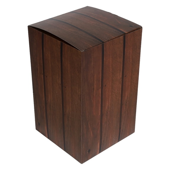 FRCOLOR Brown Paper Western-Themed Decorative Box for Storage Unique Design Creative Wood Grain Supplies 1