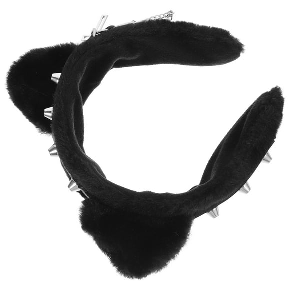 Halloween Cosplay Party Headbands Cat Ears Plush Rivet 1Set