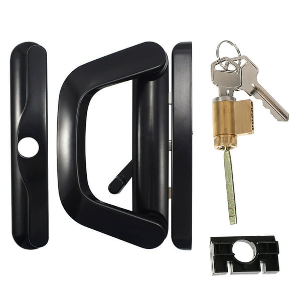 FRCOLOR Patio Sliding Glass Door Handle Set Replace Old Damaged Door Handles Mortise Lock with Key Suitable for Sliding Glass Patio Door,23.62"X17.72"X0.04"