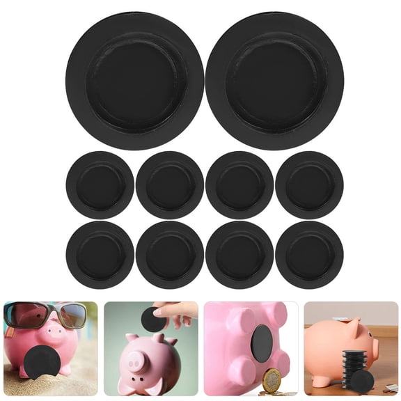 LABSERRON 20Pcs Bank Rubber Stoppers Black Round Saving Box Covers with Excellent Seal and Durability