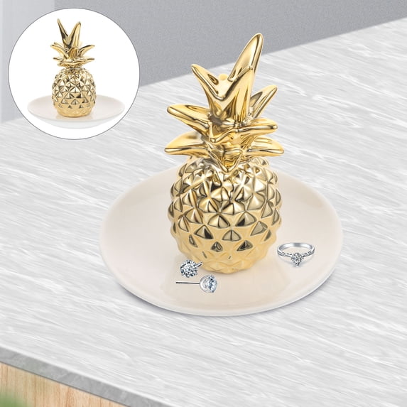 FRCOLOR Pineapple Accessories Desktop Jewelry Tray Cartoon Decor