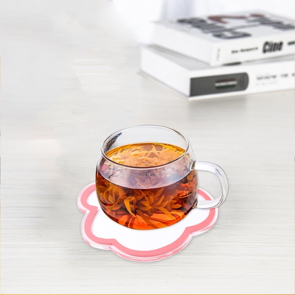 PAMINGONO Heat Proof Mat Pink Acrylic Non Slip Home Use 1Pcs 5.1x4.5in