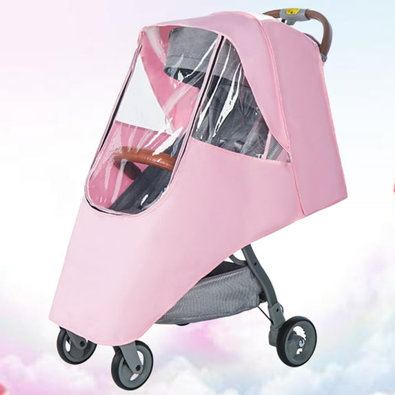 WASHWEPE Rain Protector Stroller Stroller Rain Cover EVA Pink Universal Design 1Set