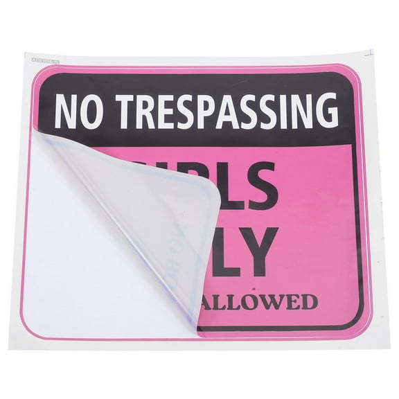 FRCOLOR Pink Girls Only Sign PVC Aesthetic Cute Wall Decals for Girls Room with English Warning Signs and Self Adhesive Stickers for Teen Bedroom