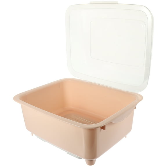 FRCOLOR Pink Kitchen Storage Box for Tableware Keeps Dishes Dry and Organized with Clear View Ecofriendly PP Material