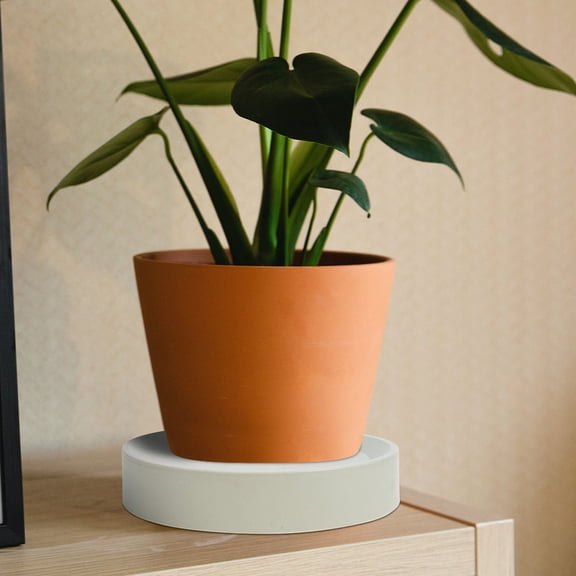 FRCOLOR Plant Pot Tray Movable for Plants Moving Outdoor Round Beige