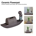 thumbnail image 1 of FRCOLOR  Planter Purple Clay Zen Flower Pot Affordable Sturdy, 1 of 8