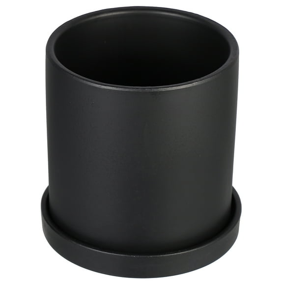 FRCOLOR Planter Simple Ceramic Flowerpot Garden Decor 12.2X12X12CM Black