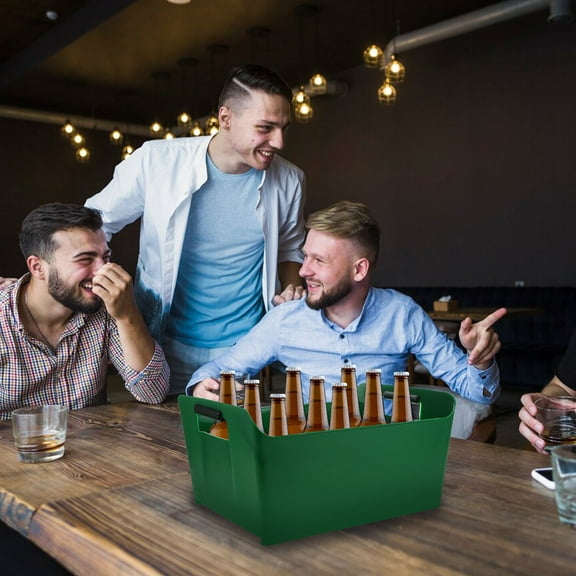 WASHWEPE Ice Holder Green Square 1Pcs 14.6X11X7.5In For Picnics Indoor Activities