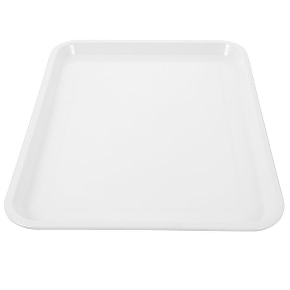 FRCOLOR Plastic Serving Trays for Home White Reusable Storage Tray with PP Material 2 Pieces