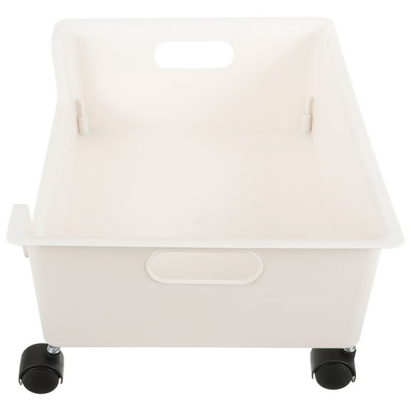 FRCOLOR Plastic Storage Organizer with Wheel Dormitory Books Storage Container Bookcase on Wheels