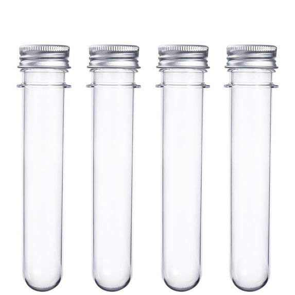 WRISTBIQUE Transparent Plastic Test Tube Storage Container Set, 6 Pieces Tubes for Lab, Science, and Craft Use