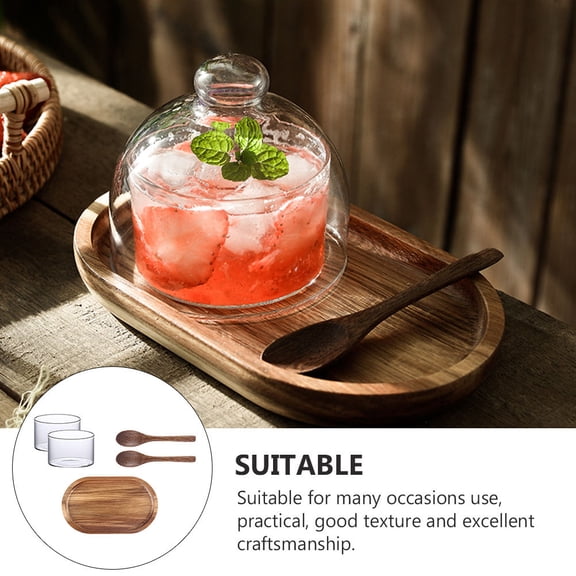 LABSERRON Rustic Serving Platter Wood for General Users in Dining Room 1 Set 7.9x4.7in