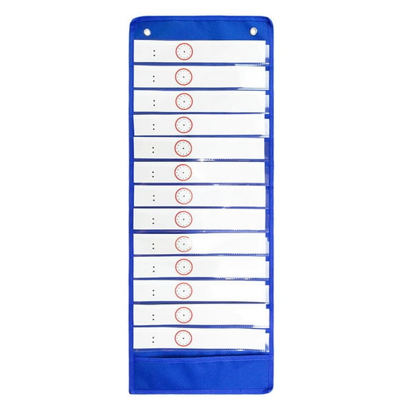 Classroom Storage Box with 18 Reusable Cards for Teaching Aids in Blue Color Perfect for Schedules