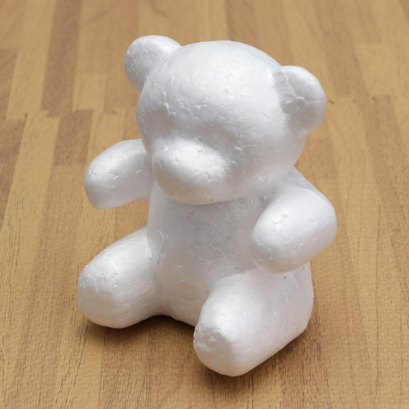 FRCOLOR Polystyrene Bear Decoration White Craft Balls for Party Decoration Festival DIY 1Set