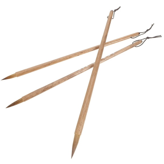 FRCOLOR Portable Bamboo Calligraphy Brush for Painting with Comfortable Grip Light Brown
