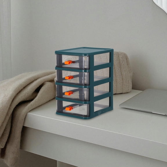 FRCOLOR Portable Drawer Storage Cabinet for Desk Vanity and Small Spaces Desktop Drawers Clear Desk Storage Box Stacking Desktop Organizer