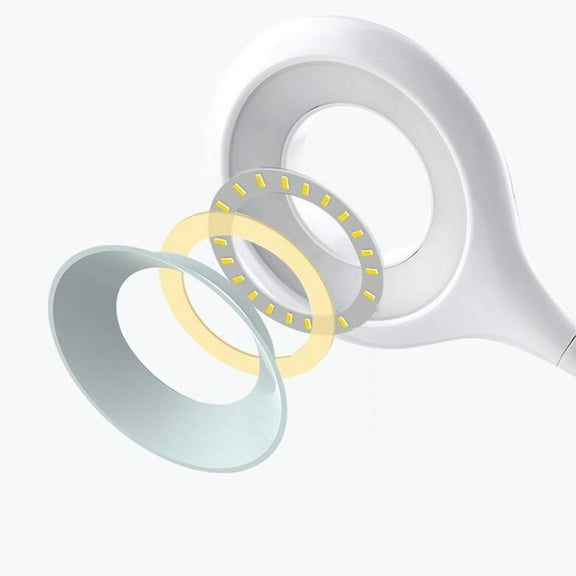 FRCOLOR Portable LED Clip Desk Light for Reading and Studying White Plastic Ecofriendly Energysaving Lamp with USB Cable