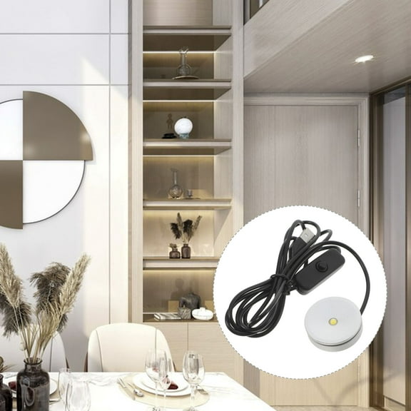 FRCOLOR Portable USB Powered LED Desk Diffuser Lamp Small Lighting Device for Counter Cabinet Multi Use 1 Set