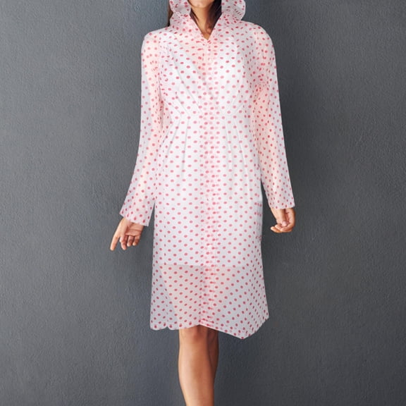 LABSERRON FrColor Unisex Adult Waterproof EVA Poncho Red Transparent Raincoat
