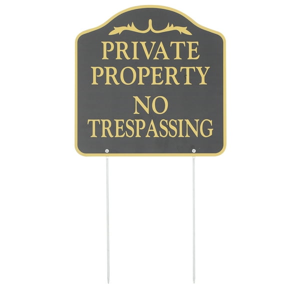 FRCOLOR Posted Signs No Trespassing Signs With Stake For Warning Front Door Lawns Gardens And Business Black
