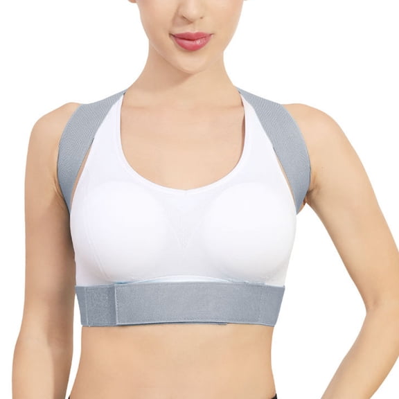 FRCOLOR Posture Corrector Back Shoulder Belt Adjustable Hump Straight Grey