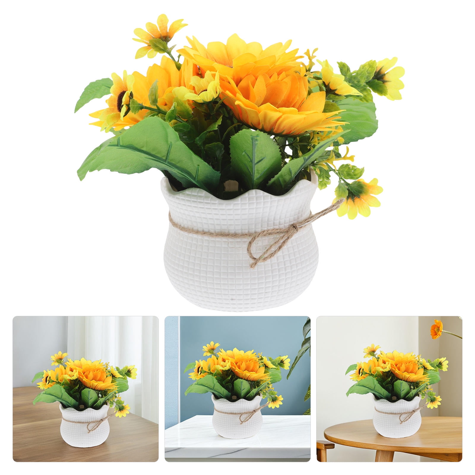 FRCOLOR Potted Sunflower Fake Flowers Plants Artificial Sunflower ...