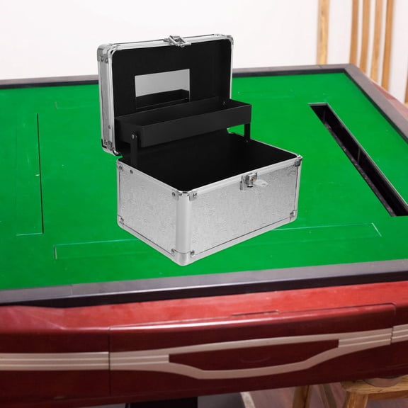 FRCOLOR Premium Silver Aluminium Alloy Mahjong Storage Tank with Large Capacity for Household and Tools 30.0 x 15.0 x 10.0 cm