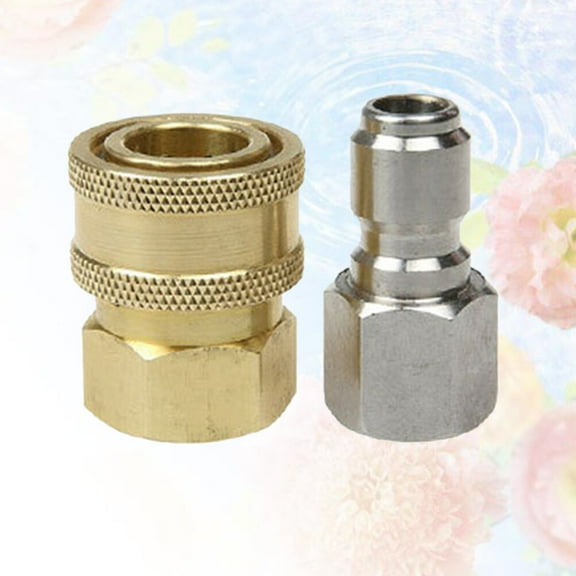 FRCOLOR Solid Brass Quick Coupler Set with High Press Connector for Home Use Assorted Color