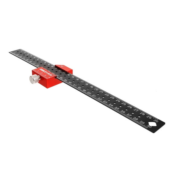 TAILTOSS 1Set Lightweight Stainless Steel Straight Ruler with Stopper for Accurate Height and Depth Measurement