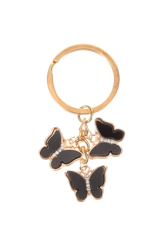 Bag Decoration Keychain Metal Black Friends present Giving 1Pcs 2.7x1.1in