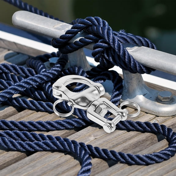 LABSERRON Stainless Steel Marine Swivel Shackle Hook with High Strength Spring and Easy Hand Pull for Boating