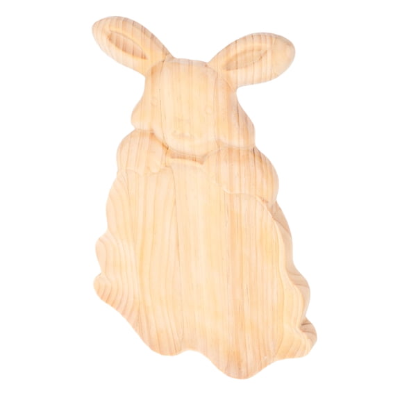 FRCOLOR Rabbit Wooden Pallet Easter Serving Tray Bunny Platter Charcuterie Board Child Beige