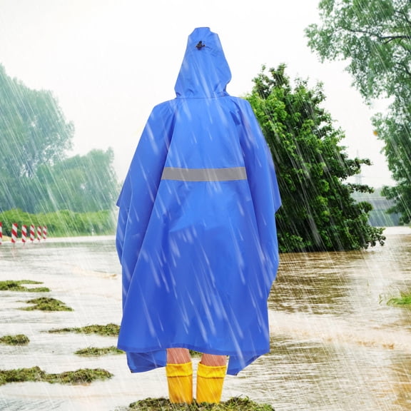 FRCOLOR  Raincoat and Poncho Camping Travel Ponchos Jacket Men Women Blue