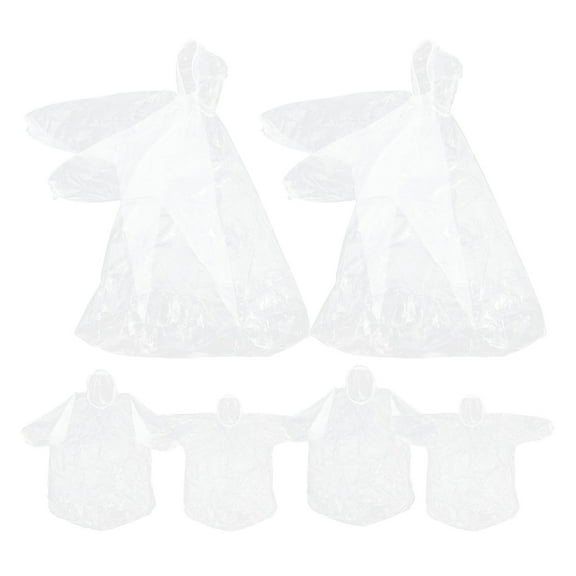 KAKOWELY Poncho Raincoats Transparent 6Pcs Plastic Waterproof Foldable For Camping