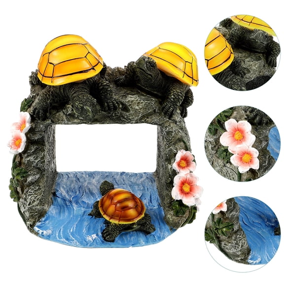 FRCOLOR Real Outdoor Turtle Decor Turtle Drain Pipe Ornament 17.20X16.50X14.50CM