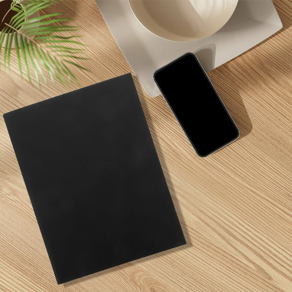 FRCOLOR Refillable Loose Leaf Binder Cover Made of Black Kraft Paper for Home Use A4 Size