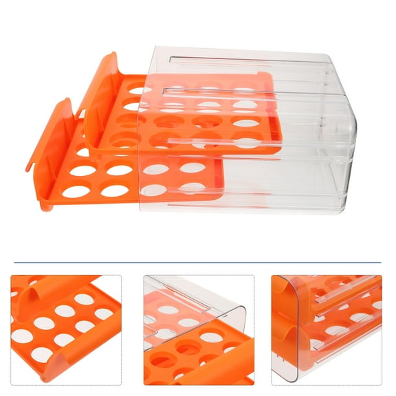 LABSERRON Egg Carton for Fridge White Plastic 1Set 9.24x8.45x5.31in