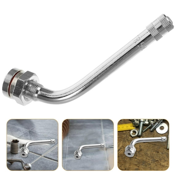 FRCOLOR Replacement Tire Valve Stems For Motorcycles Metal Valve Stem Extender Tire Valve Stainless Steel Extension Stem Tire Inflating Valve Tool