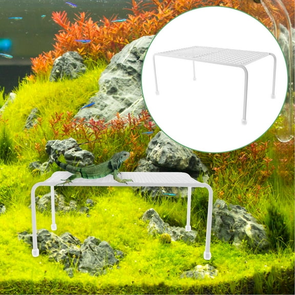 FRCOLOR Reptile Mesh Storage Stand with Feeding Rack and Lounge Chair for Lizards
