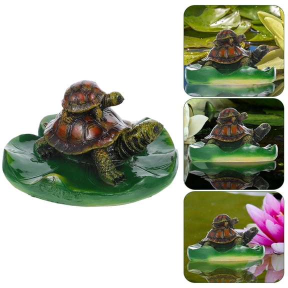 FRCOLOR 1Pc Resin Tortoise Statue Floating Pond Decor Realistic Design for Fish Tank and Outdoor Water Features