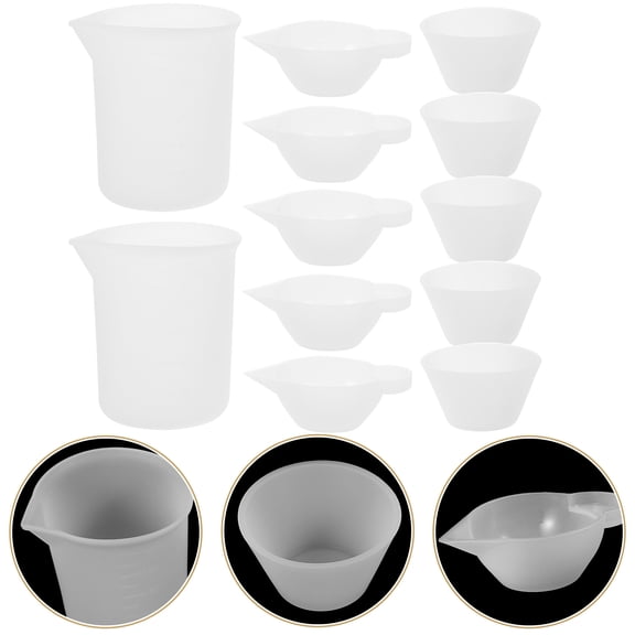 FRCOLOR Resin Mixing Cup Kit Epoxy Measuring Cups for Milliliter Shot White